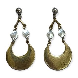 Vintage Gold Silver Tone Clip-on Earrings
